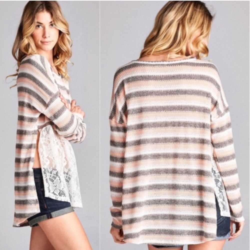 Made in the USA Peach Knit Top - Picture 3 of 4